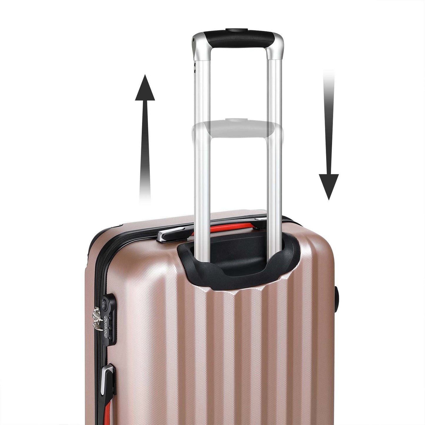 Monzana Hardcase Kofferset 4 delig - Baseline Beautycase/M/L/XL - Rosé
