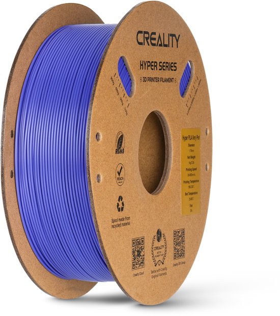 Creality Hyper PLA 3D-Printer Filament 1,75 mm - Universeel - 1 kg - Snel Printen tot 600 mm/s - Klitvrij Gewikkeld - Paars