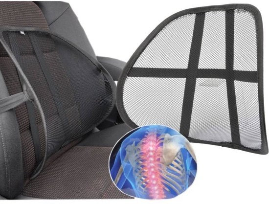 Lifetime Ergonomische Ruggensteun 39x39 cm Zwart – Optimale Ondersteuning voor Rug en Ondersteuning tijdens Lang Zitten