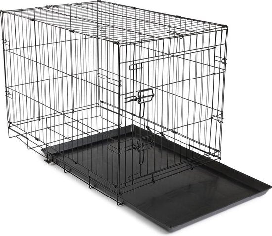 Hondenbench - XL - 91 x 56 x 63 cm - Opvouwbaar - Metaal, Plastic - Zwart - VI Online Products