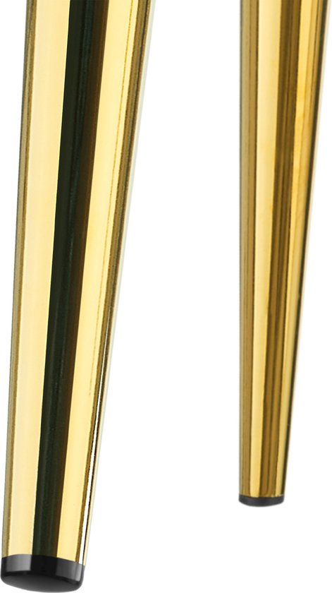 tectake® Eetkamerstoel Avane - Fluweeloptiek - Ergonomische gestoffeerde stoel met gouden stalen poten - Draagkracht 120 kg - Moderne eetkamer- en keukenstoel - Set van 2 - Taupe