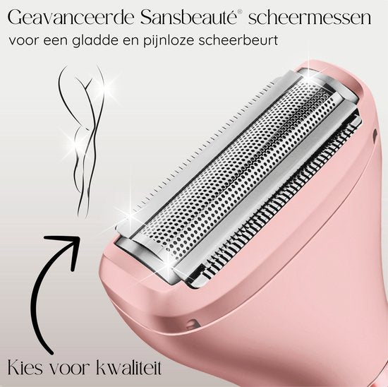 2-in-1 Ladyshave + 2 Extra Scheerkoppen - Gezicht - Oksels - Benen - Bikinilijn - Scheerapparaat Vrouw - Elektrisch Ontharen - Haarverwijderaar Dames - Trimmer Vrouw - Intieme Zone Schaamhaar - Ladyshaves Bikini