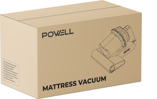 Powell Matras reiniger - Tapijtreiniger - Huisstofmijt stofzuiger - UV Bedstofzuiger - 350W - 20.6L Reservoir - Grijs