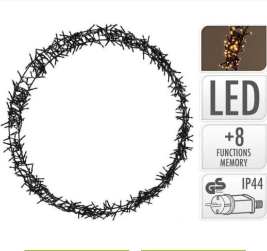 H&S - Kerstkrans - Ring - ˜38cm - 300led - Extra Warm White - 8 standen