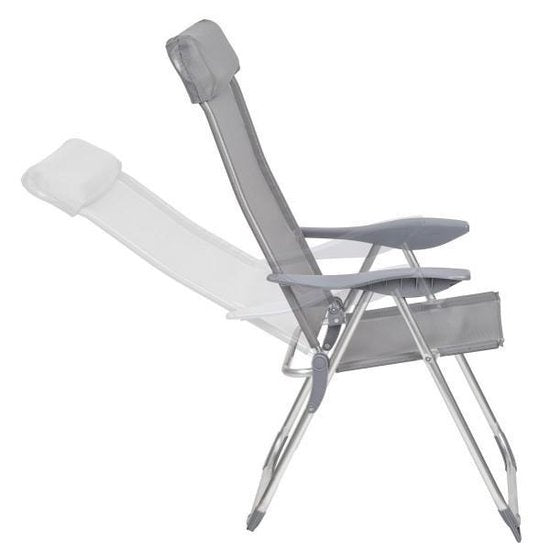 tectake® - Kampeerstoelen - Campingstoel -Tuinstoel - Opklapbaar - set van 4 - grijs - 402181