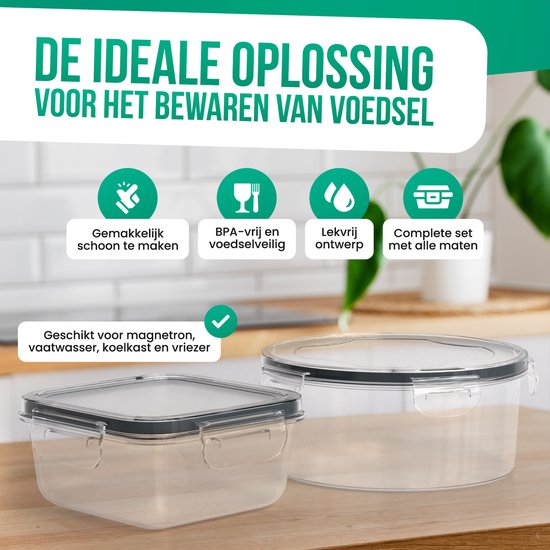 Strex Vershoudbakjes Met Deksel - Meal Prep Bakjes - Plastic Bakjes - 18 Delige set - BPA Vrije Diepvriesbakjes