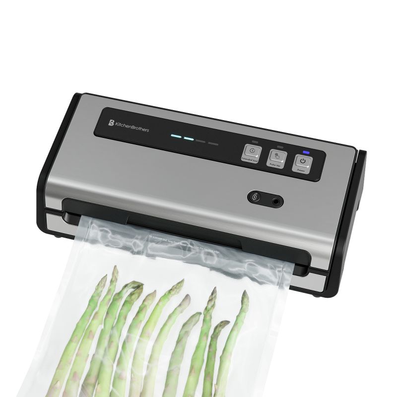 KitchenBrothers Vacumeermachine – Vacuum Sealer met Rolhouder, Snijder en Vacuümslang