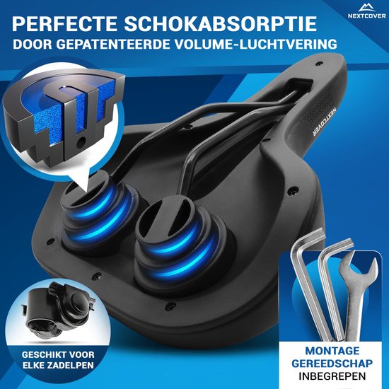 NEXTCOVER® Fietszadel City met Memory Foam 3.0 - Het origineel - ergonomisch Fietszadel Dames of Fietszadel Heren met Memory Foam 3.0 voor Maximaal Rijcomfort - Fiets Zadel Comfortabel zacht