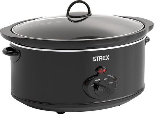 Strex Slowcooker 6.5L - Uitneembare Keramische Binnenpan - Warmhoudfunctie - Slow Cooker - Zwart