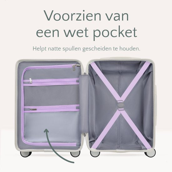 SC City Walker – 3-delige Kofferset | Lichtgewicht & Duurzaam | 20, 24 & 28 Inch | 360° Spinner Wielen | TSA-slot | Inclusief Beschermhoezen – Paars