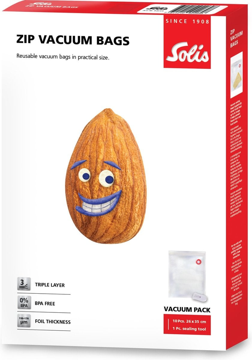Solis Ziplock Vacuümzakken - 26 x 35 cm - Vacuumeerzakken - 10 stuks