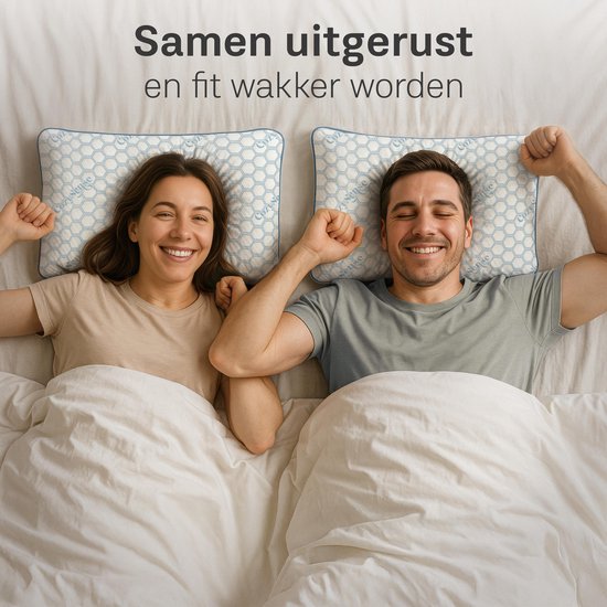 CozySense® PolarGel Hoofdkussen - Kussen tegen Nekklachten - Slaapkussen - Pillow - Coolgel Pad - Vulbaar Traagschuim - Zijslaper, Rug-, & Buikslaper