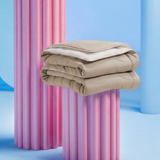 Cloudpillo Koeldeken - Cooling Deken 240x220 cm - Natural Sand - Dubbelzijdig Verkoelend - Zomerdekbed Zonder Overtrek - Altijd Koel Slapen