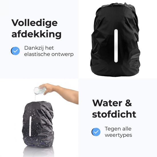 Regenhoes rugzak - 100% waterdicht - Rugtas - Flightbag voor backpack - Schooltas - 25 tot 35 liter
