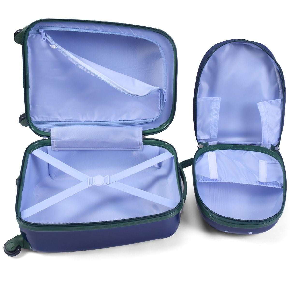 Coast Kinderkofferset 2-delig Kindertrolley + Rugzak Jungle Blauw