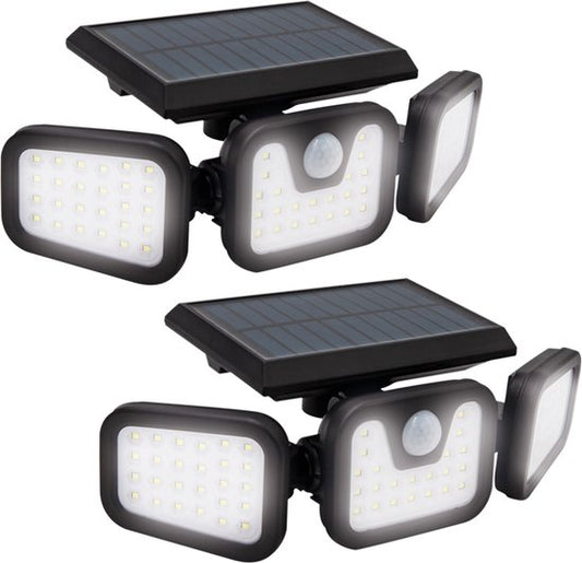 Media Shop Panta TrioSolar - Solar Buitenlamp met Sensor - 74 LED - 600 Lumen