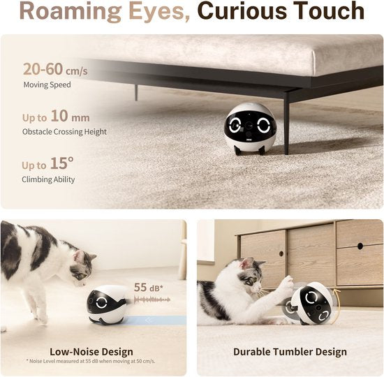 Enabot ROLA Mini - Intelligent Robot voor Huisdieren - 2304x1296 Camera - 5000 mAh Batterij