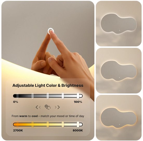 Mirlux Badkamerspiegel met LED Verlichting & Verwarming – Wandspiegel Asymmetrisch – Anti Condens Douchespiegel - Frameloos - 120x70 cm