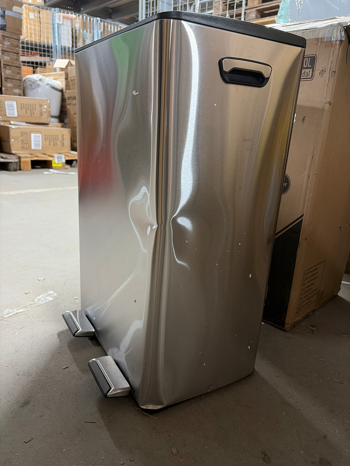 Bayt Prullenbak 60 Liter 2x30L Afvalscheiding RVS - Zwart