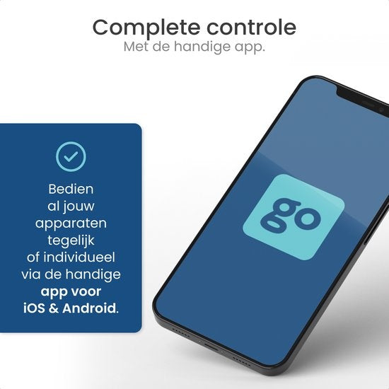 Gologi Slimme stekker buiten - Smart plug - IP44 - Tijdschakelaar & Energiemeter - WIFI - Google Home & Amazon Alexa - Zwart