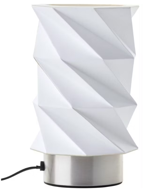 2x Brilliant Paperfold Tafellamp – Wit/Eisen – 22 cm Hoog, 13,5 cm Diameter