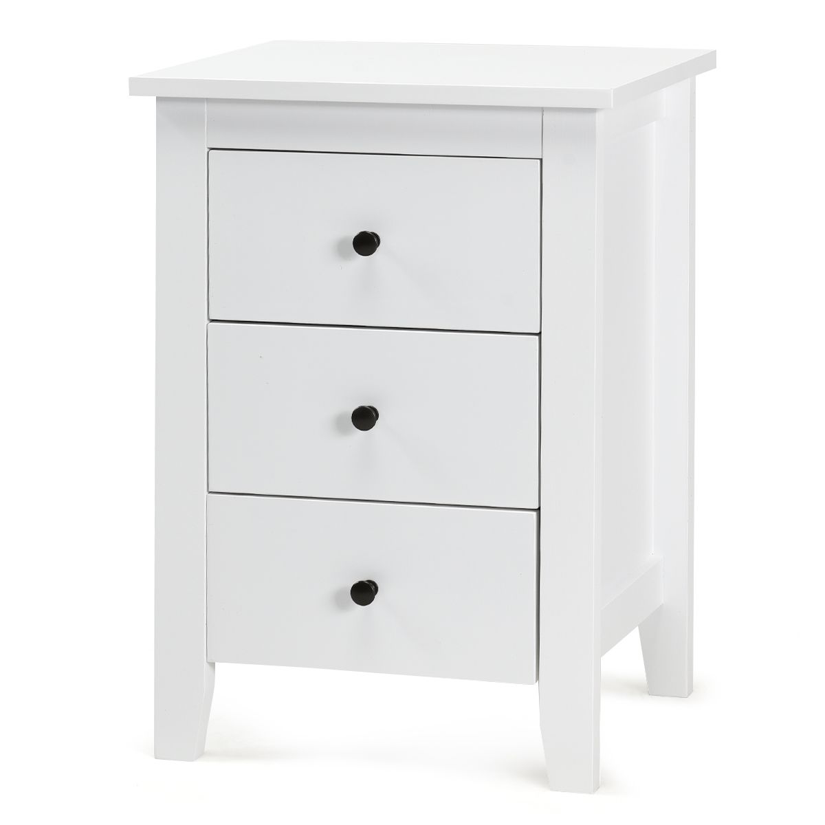 Coast Nachtkastje met 3 Laden Modern – Wit – 46 x 37 x 65 cm – Stijlvol & Ruime Opbergruimte