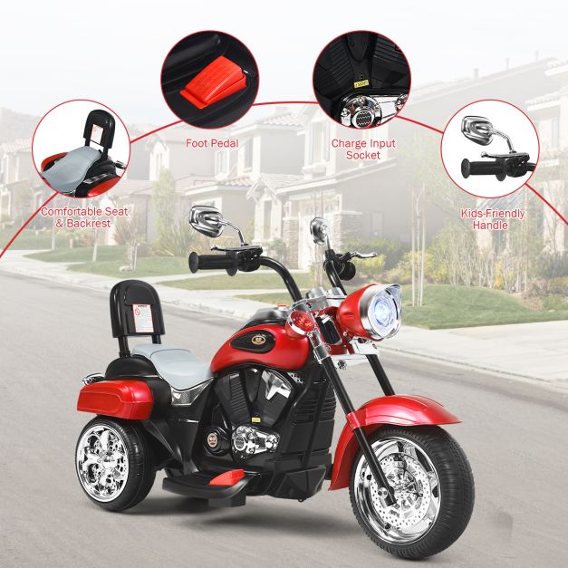 Coast Chopper - Elektrische Kinder Motorfiets - 91 x 48 x 64 cm - rood + zwart