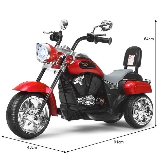 Coast Chopper - Elektrische Kinder Motorfiets - 91 x 48 x 64 cm - rood + zwart