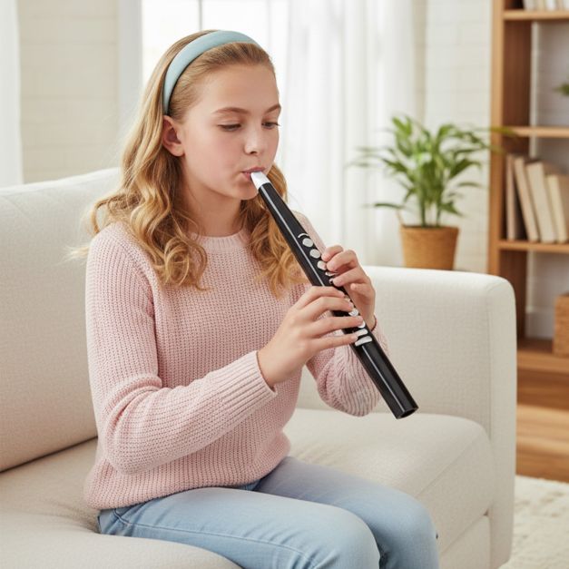 Coast Elektronisch Blaasinstrument Zwart 44,5 cm - Draagbaar MIDI Instrument met 13 Klanken en 3 Octaven