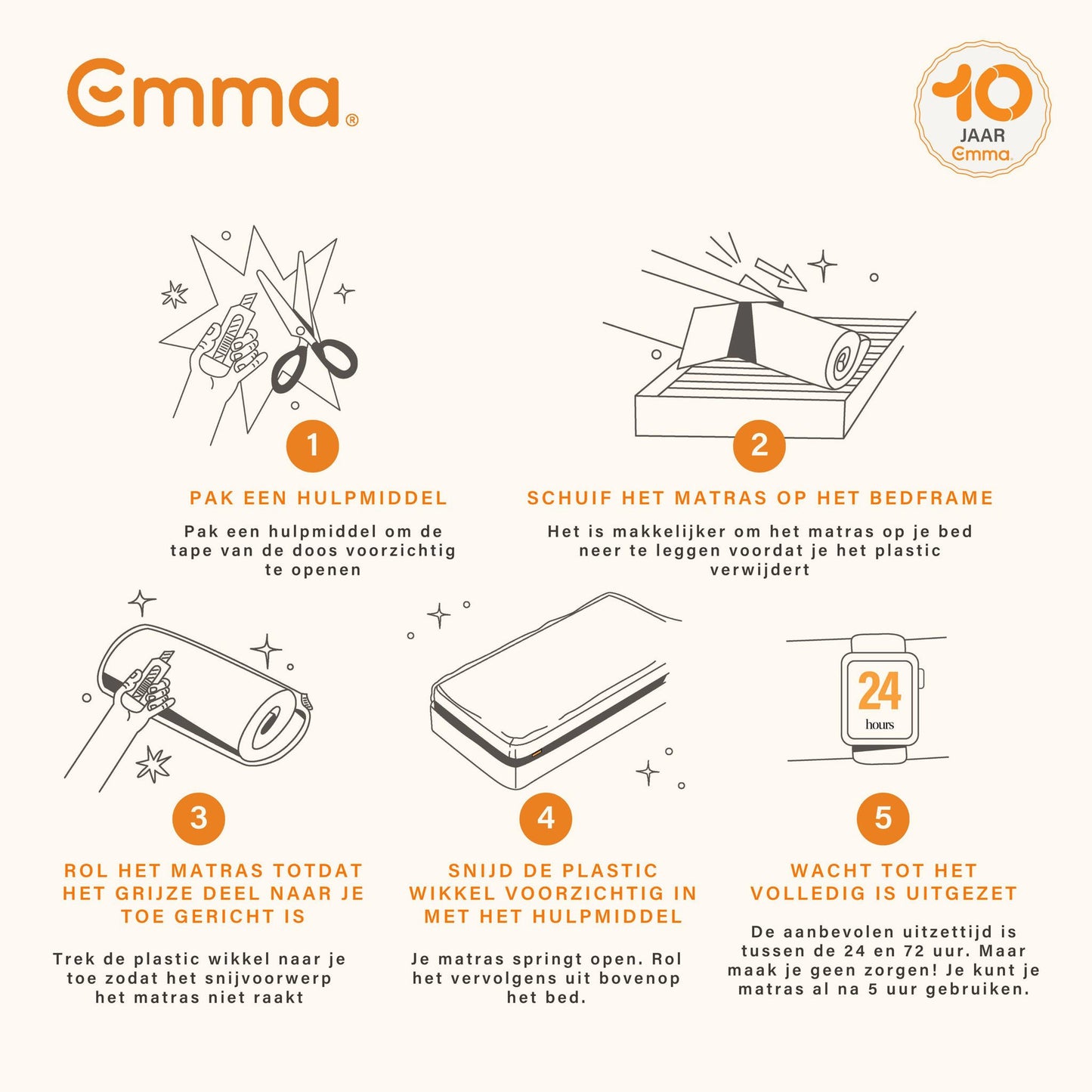 Emma Matras Lite - AeroFoam laag - 140x200 cm - Wit met Grijs