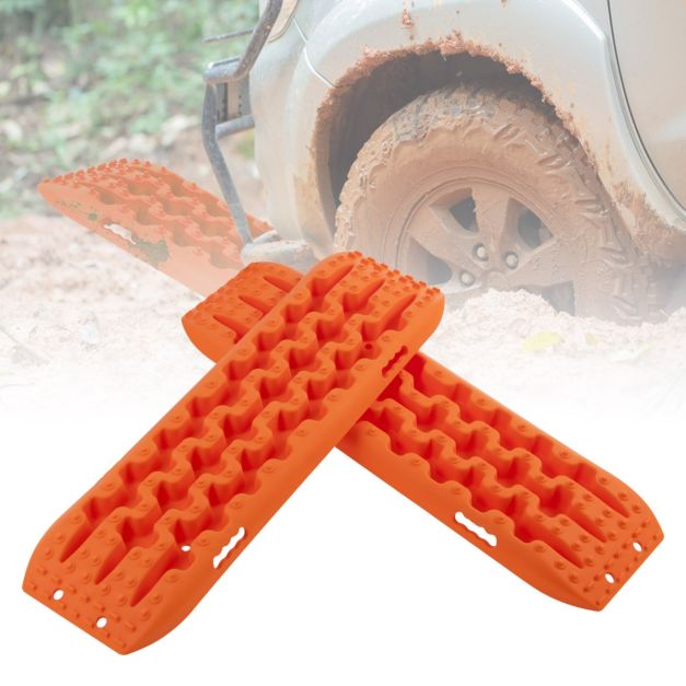 Coast Offroad Tractieplanken – Set van 2 – 10 Ton Draagvermogen – 150° Buigbaar – 107 x 31 x 7 cm – Oranje