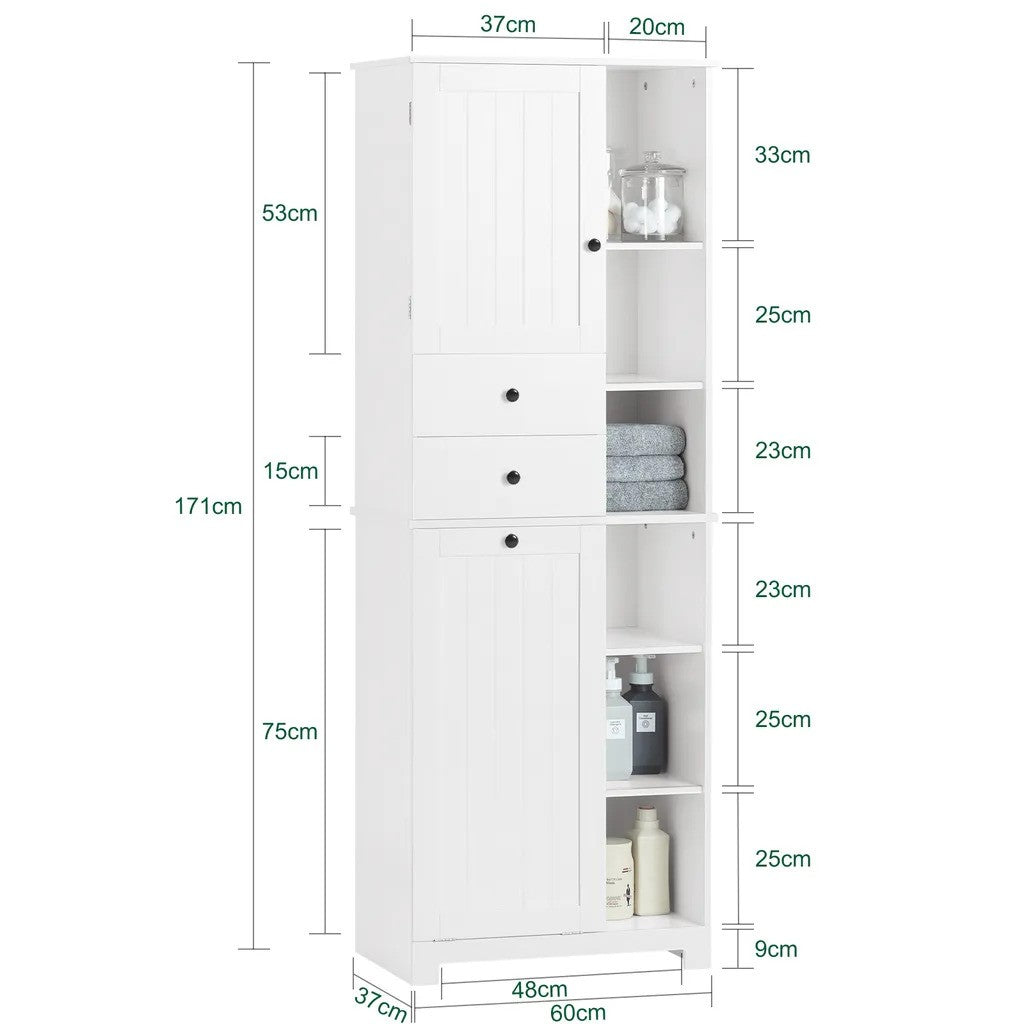 SoBuy - kast met waszak - wit - 96x43x15cm