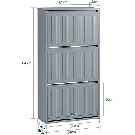 SoBuy - Schoenenkast - Grijs - 61x26x120 cm