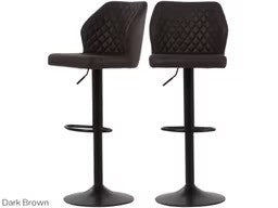 Dutchbone Edward Barkruk 2x - Donkerbruin - 43x43x70 cm