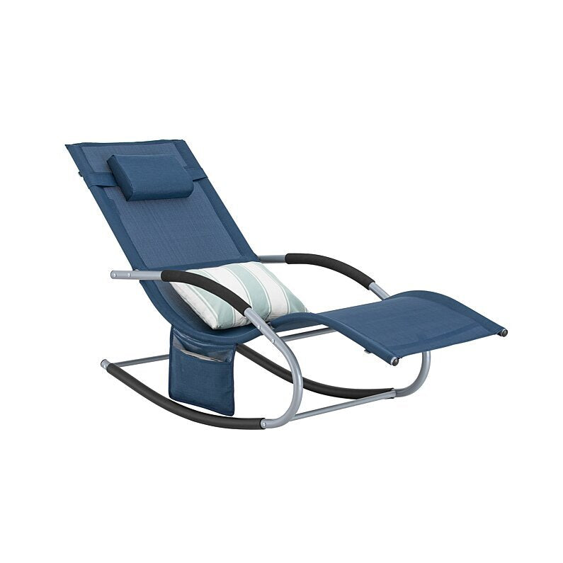 SoBuy - Loungestoel Tuinstoel - marineblauw