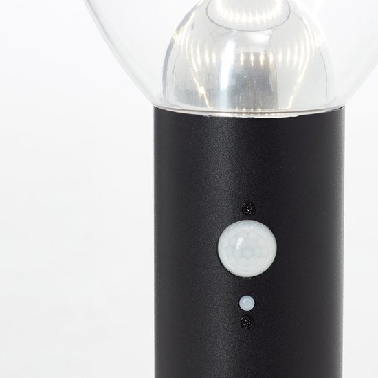 BRILLIANT LED buitenvloerlamp, solar, 92 cm, 430 lm, 3000 K, roestvrij staal, zwart