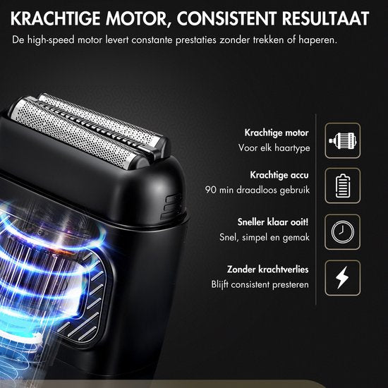Sansbeauté® Foliescheermes Dubbel Mes - Scheerapparaat Mannen - Elektrisch Scheerapparaat - Hoofd Kaal Scheren - Fade