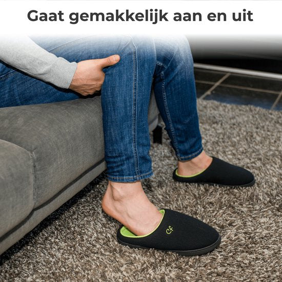 Pantoffels Heren - Sloffen - Maat 44/45 - Zwart - Anti-slip - Comfeet