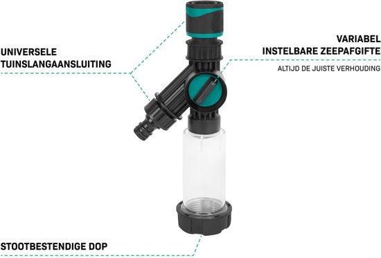 VONROC 3K Full Carbon Telescopische Wasborstel - 7.5 meter - Incl. 5-vlaks borstelkop, 11m waterslang en zeepdispenser