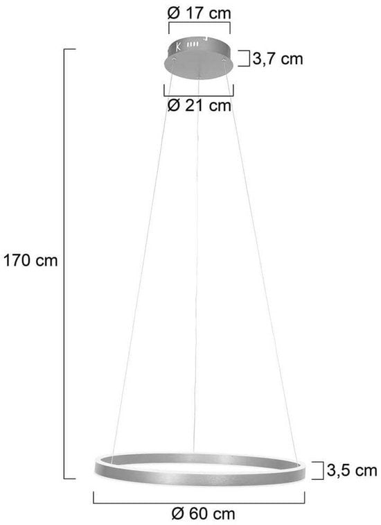 Steinhauer - hanglamp - Ringlux - staal - metaal - Ø 60cm - LED - 3502ST