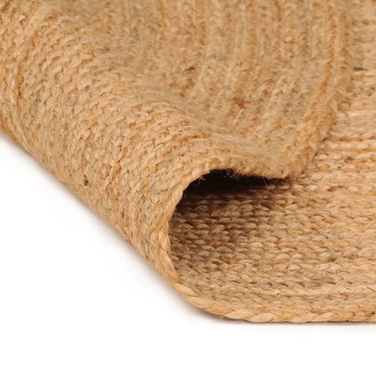 vidaXL - Tapijt - rond - 240 - cm - gevlochten - jute
