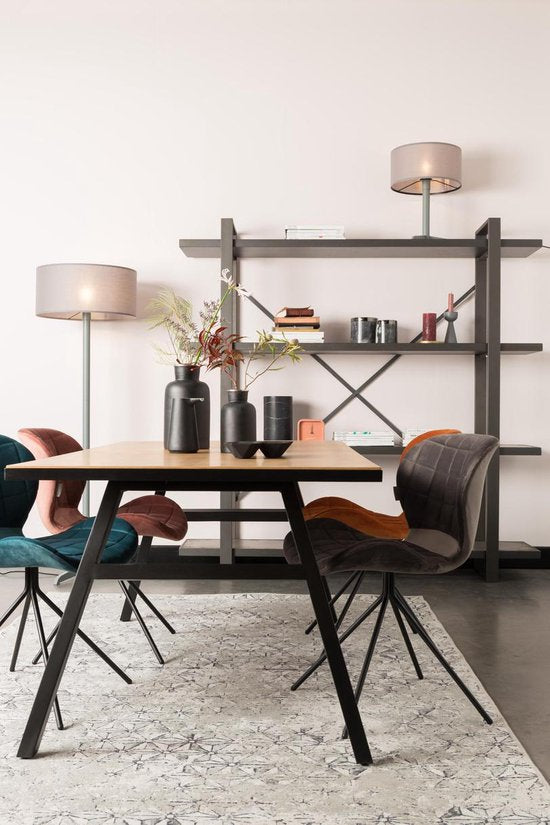 Zuiver OMG Velvet Eetkamerstoelen Grijs - Set van 2