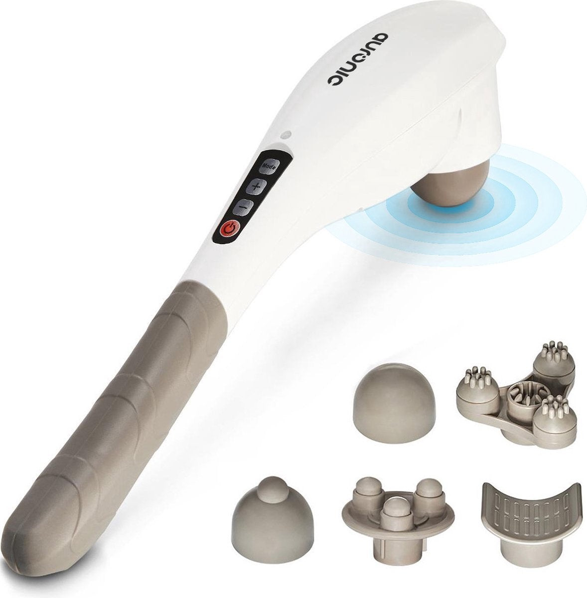 Auronic nek- en rugmassageapparaat Snoerloos 5 opzetstukken Wit/grijs