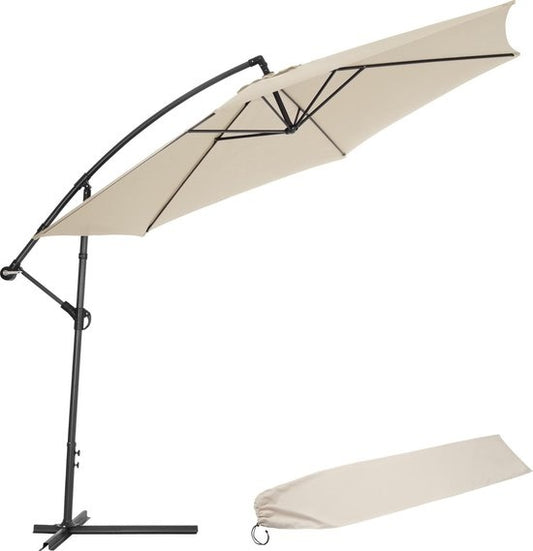 Tectake Aluminium zweefparasol 400622 - 350 cm - Beige - UV-bescherming