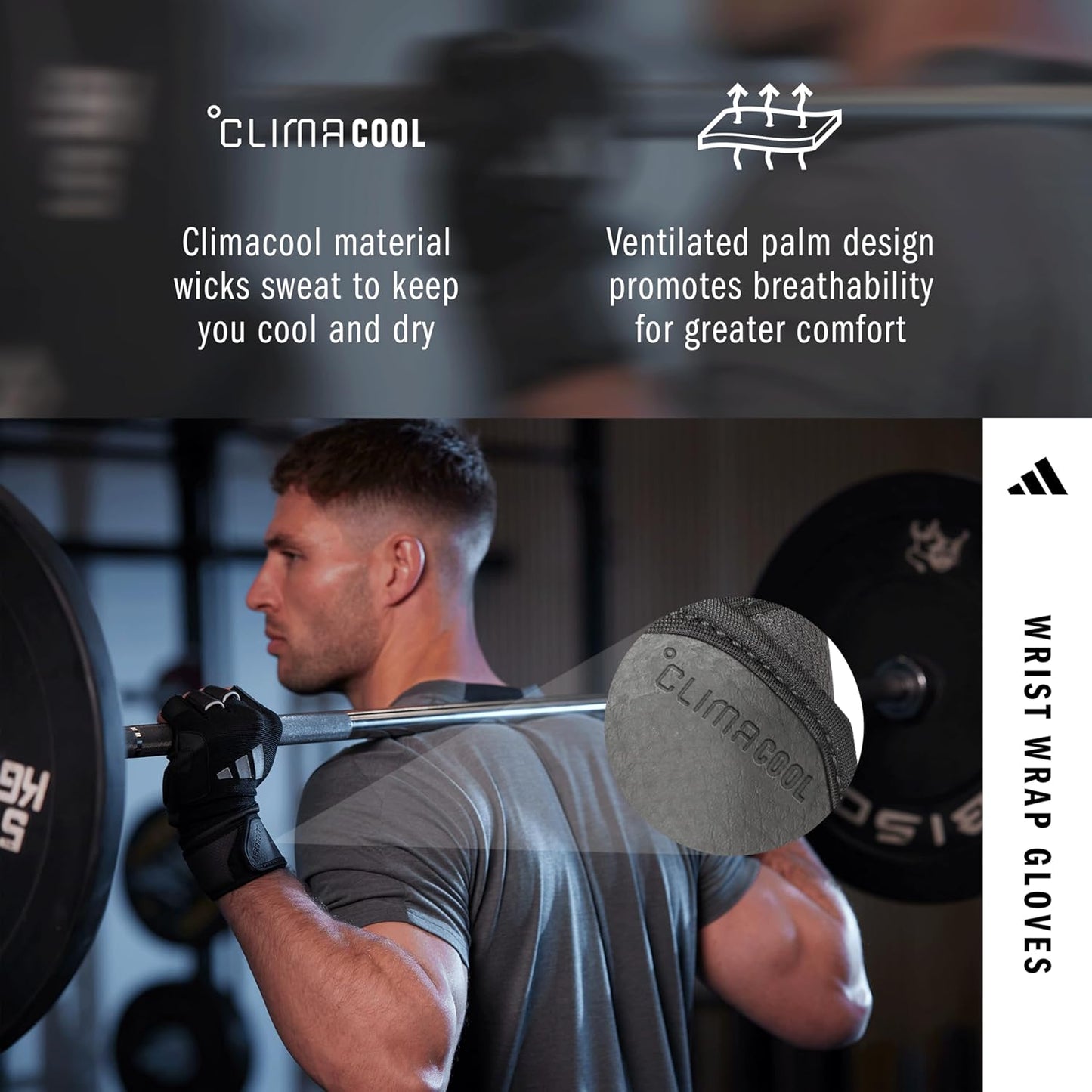 Adidas Wrist Wrap Training Gloves - Maat L - Zwart - Gepolsterd