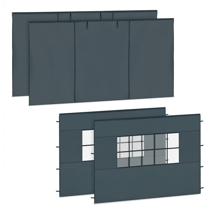 VonRoc Zijwanden Set 3x4,5m voor Premium Partytent PT805AA - Grijs