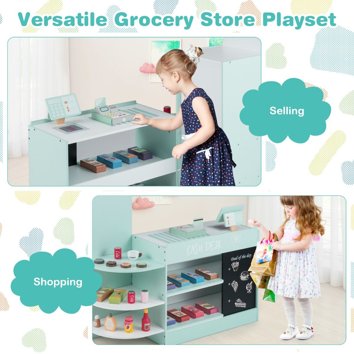 Coast Speelgoedwinkel voor kinderen - inclusief accessoires - kassa en automaat - groen