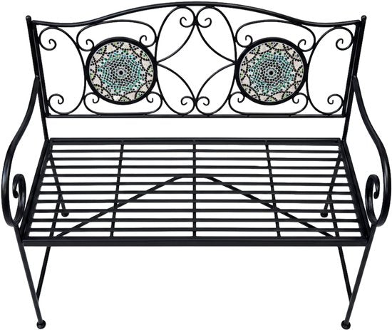 AXI Margot Mozaïek Tuinbank Multikleur – Metalen Tuinbank – 107 x 54 x 92 cm – Tuinbank voor 2 Personen - Mozaïeklook – Ingelegd met keramische tegels – Voor tuin, terras en balkon