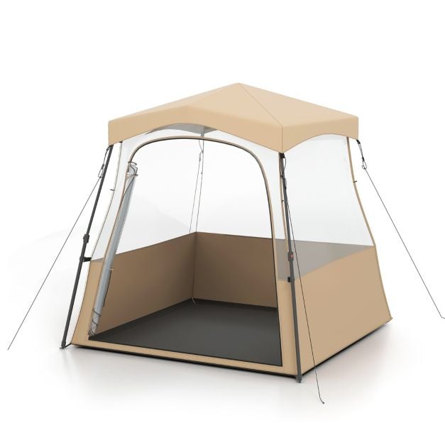 Coast Transparante Pop-Up Sporttent – Outdoor Tent 160 x 160 x 176 cm – Bruin
