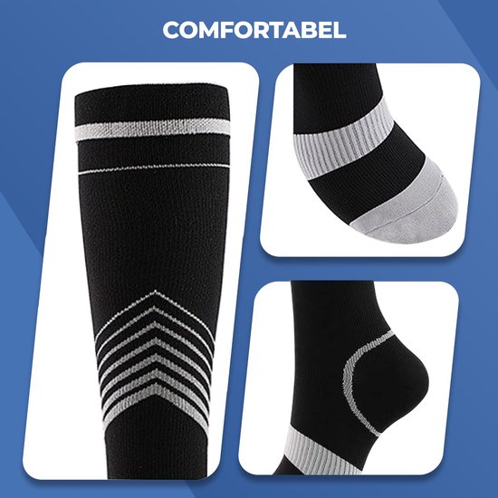 Roegaarden compressie sokken - compressiekousen - Steunkousen - Maat 45-47 - Zwart